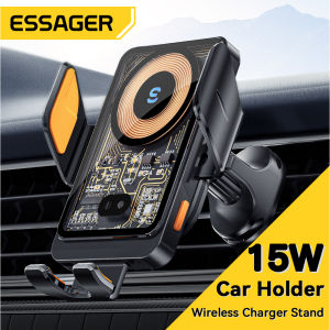 Essager 15W Car Phone Holder  Wireless Charger Automatic Opening And closing Car Holder 360° Free Rotation