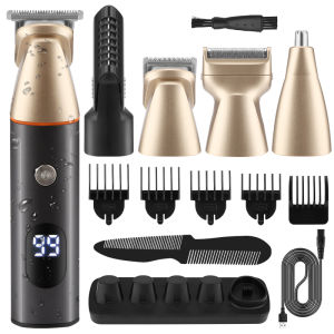 5in1  Rechargeable Washable Professional Hair Clipper Hair Trimmer For Men Shaver Hair Cutting Machine Barber Accessories Cutter