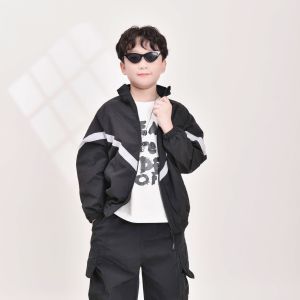 Áo Khoác Gió Bé Trai 8-38Kg (2-9 Tuổi) BL HALO Áo Khoác Bé Trai 2 Lớp Vải Gió Kẻ Cản Nước Cản Gió Giữ Ấm Cơ Thể AKG11