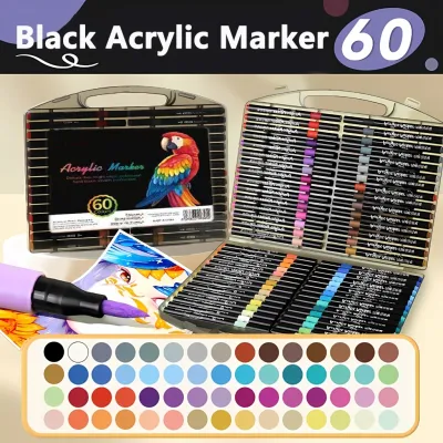 Brush-Tip Acrylic Marker Pen Set Colored Pens Coloring Pen Highlighter Pen Color Marker Set Art Supplies DIY Painting Coloring Materials Set