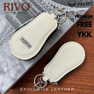 VALQO Gantungan kunci RIVO Kulit Sapi Hitam Dompet STNK Remot Mobil Motor Honda Toyota Daihatu Mitsubishi Suzuki Boss