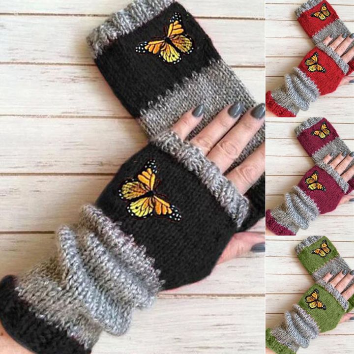 Hand Women Woolen Flower Hook Handmade Warm Gloves Gloves Cotton