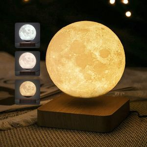Levitating Moon Lamp 3D Printing Magnetic Floating Moon Light for Home Office Room Decor 3 Colors Moon Saturn Earth Globe [Local Seller!]