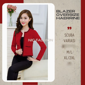 Blazer Wanita Kantor Variasi Pita Big Size / Blazer Oversize Korea Style Effa - NIC Fashion