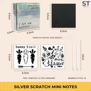 100PCS Scratch Art Mini Notes Scratch Art Notes for Kids Note Cards Handmade Painting