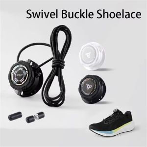 TI9P 1Pair สายหนา สายรัดแบบหมุนได้ ล็อคด่วน ติดตั้งง่าย เชือกรองเท้าแบบไม่ต้องผูก ใหม่ เชือกรองเท้าผ้าใบ สำหรับเด็กและผู้ใหญ่
