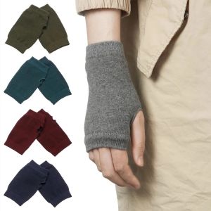 ถุงมือถักสำหรับผู้ชายและผู้หญิง ถุงมือครึ่งนิ้ว สำหรับกิจกรรมกลางแจ้ง ไม่มีนิ้ว