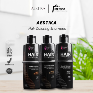 Aestika Hair Coloring Shampoo Black - Shampo Penutup Uban (Hitam)
