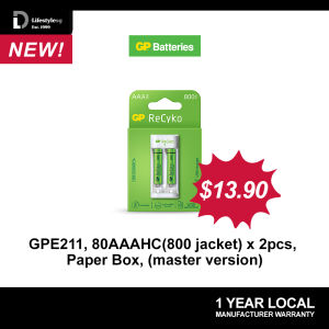 GP ReCyko 2-Slot E211 USB Charger (w/ 2s 800mAh AAA Batteries)