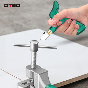 Glass Cutter Tile Cutting Machine 2 in 1 Diamond Glass Tile Cutter Tool Kit Including Glass Breaking Pliers and Glass Cutter DIY Cutter Tool With 2 Cutter Heads and Lubricating Oil