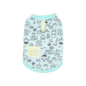 ER52858 Breathable Dog Vest Cute Comfortable Pet Dog Clothes Bulldogs Cartoon Pattern Dog Shirts For Cats Dogs