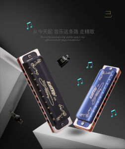 Easttop Harmonica 10 Hole 20 Tone Diatonic Blues Harmonica Mouth Organ with Blue Case Top Grade for Professional Player Beginner Students Children Kids Birthday Gift T008K