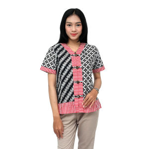 Batik Wanita Atasan Blouse S-M-L-XL-XXL-3L-4L-5L By Batik Dua Putri Collection - RED LINE