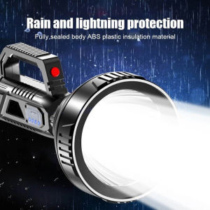 Super bright Outdoor Searchlight Waterproof Flashlight LED Torch Light outdoor Camping Flash light  Rechargeable Waterproof LED Search Light Spotlight Big Beam Patrol Long Range Outdoor Flashlight