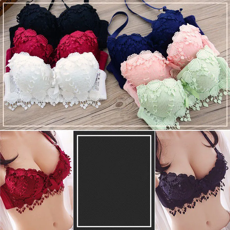 Women 3/4 Cup Extra Padded Comfortable Bra Laced Push Up Bra 36 38