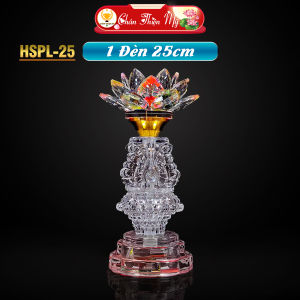 Đèn Thờ Hoa Sen Pha Lê Cao Cấp Led Nhiều Màu CHÂN THIỆN MỸ Trang Trí Bàn Thờ Phật Gia Tiên HSPL-25