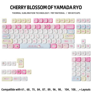 Hello Kitty Theme MOA Profile 121keys PBT Dye Sublimation Keycap set for Mechanical Keyboard