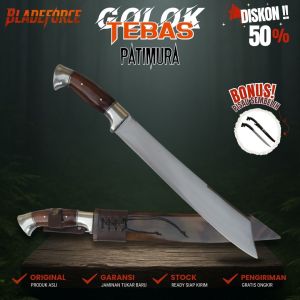 Golok Tebas Model Patimura - Baja Sarung Kayu Senokeling Songket