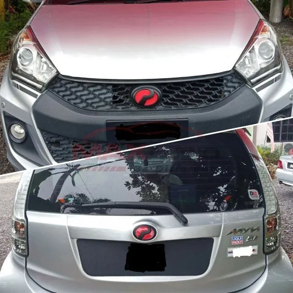 Car Emblem Logo PERODUA AXIA 2023 - 2024 Lambang Hitam Depan