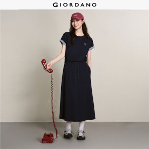 Giordano Women Tom & Jerry embroidery fake two-piece dress Free Shipping 18466718