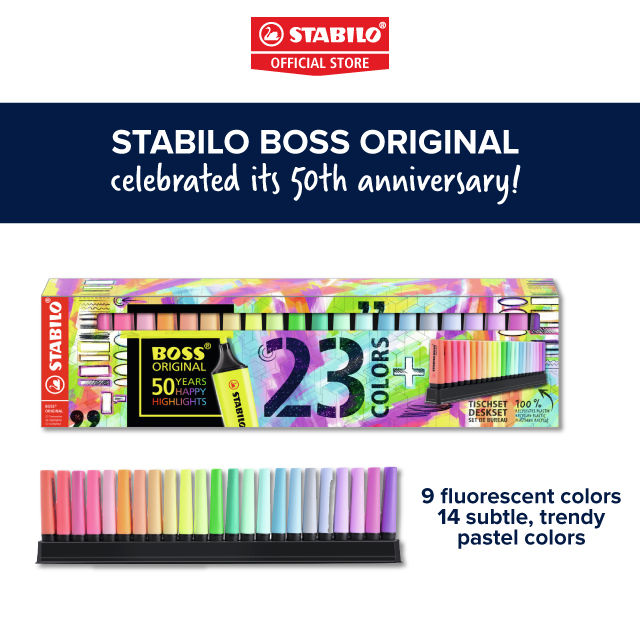Stabilo Boss Original Fluorescent + Pastel Colour, Pack of 23 Highlighters