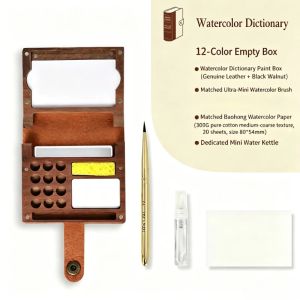 Miniature Watercolor Paint/Art Students Painting Outdoor Sketching ColoringNotebook Portable Painting Sketching Set