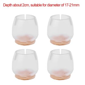 12Pcs Non Slip Silicone Table Foot Pad Floor Protector Mat Felt Bottom Wrapped Anti Scratch Furniture Table Legs Pads