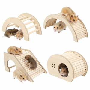 FLORI Smooth Hamster Climbing Ladder Small with Hiding Hole Pet Cage Decor Accessories  Hamster House for Guinea Pigs Rats Small Animals