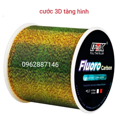 cước câu cá 3D Fluoro carbon tàng hình 120m-500m siêu tải
