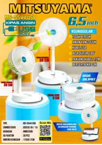Mitsuyama Kipas Lipat Portable Kabel USB MS 5544 USB Portable Kipas Angin Portable - YSSHop