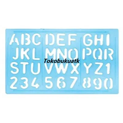 Penggaris Cetakan Abjad Uk.15 X 25 Cm Penggaris Abjad Huruf 15 x 25 cm garisan huruf dan angka 15 x 25 cm