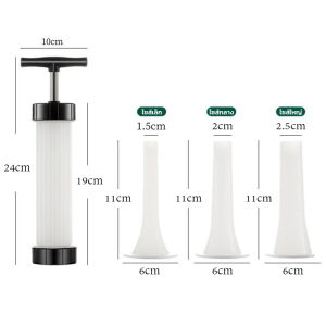 เครื่องยัดไส้กรอก โฮมเมด พร้อมหัวเปลี่ยน 3 ขนาด ใช้งานง่าย แบบกด ยัดไส้อั่ว ใส้กรอก