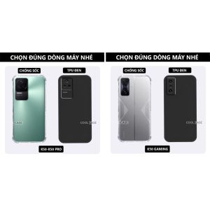 Ốp lưng TPU đen Redmi K50 /K50 PRO /K50 GAMING/ K50 ULTRA cạnh vuông bảo vệ máy toàn diện-Cool Case