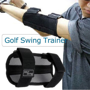【Golf Swing Training Aid】Golf Swing Training Straight Practice Elbow Brace Arc Corrector Aids Arm Band Arm Crank Alerter Swing Exerciser Correction Belt Golf-Arm-Bending-Alarm