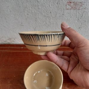 Bát ăn cơm hoạ tiết phết sọc xanh 10 cái size 12 cm