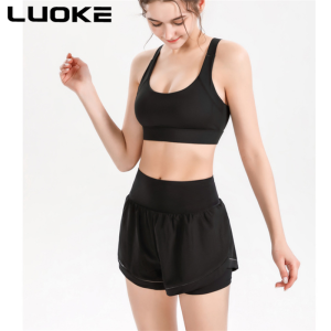Luoke Women Exercise Shorts WomenAnti-glare Sports Shorts Womens Yoga Pants Running Pants Training Pants High Waist Outer Wear Fitness Pants