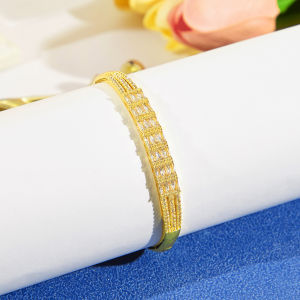 Sequito Phụ Nữ Chất Lượng Cao trang sức đeo cổ tay Vòng mạ Vàng Pave Nhỏ Lấp Lánh AAAAA Zircon lập phương Cho Bữa Tiệc Phụ kiện tiệc B362