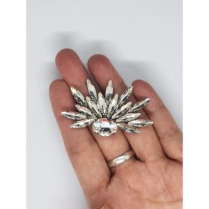 [1pcs] Iron on Exclusive Glass Crystal Patch Manik Tampal Diamond Chunky Beads Manik Baju Nikah DIY Kod 105