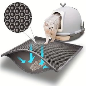 แผ่นดักทรายแมว มี2 ขนาดให้เลือก พรมดักทรายแมว พรม 2 ชั้น EVA ช่วยดักทรายแมว ที่ติดตามเท้า ทำความสะอาดง่าย