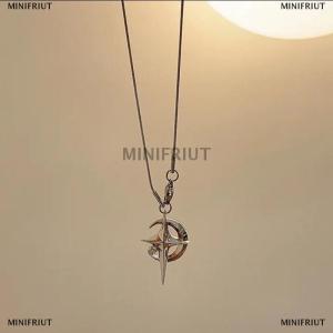 [COD] MINIFRIUT Luxury Moon Star Pendant Galaxy Necklace For Women Cool Neck Chain Collarbone Chain Korean Style Fashion Jewelry Party Gift