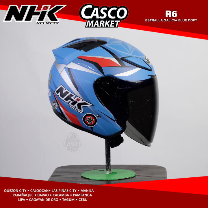 NHK R6 ESTRELLA GALICIA MOTORCYCLE RIDING HELMET HALF FACE SINGLE