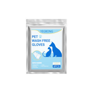 YEGBONG Pet No Washing Gloves for Cats and Dogs Bathing Grooming Easy to Use Just Lather-Wipe Dry Ideal Pets Gloves No-wash Pet Cleaning Glove Pet Stain Remover Wipes Disposabl Cleaning Massage Grooming Wipes For Dogs And Cats Supplies 6pcs/bag