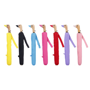 ร่มพับสองท่อนแบบพกพาที่มีด้ามจับเป็ดกันลมและร่มกันน้ำสำหรับผู้ที่ชื่นชอบการเดินทางมืออาชีพ