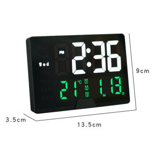 Narrow Bezel Digital Alarm Clock Voice Control Temp Touch Snooze 3 Alarms Electronic Table Clock Night Mode LED Clocks