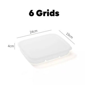 4 Grid PP5 Multi Grid Airtight Food Storage Box Refrigerator Organizer Microwave Safe PP5 Container Stackable Kitchen Meal Prep Tray Separate Compartments for Vegetables Meat Fruits Snacks