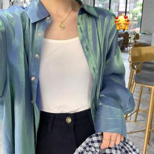 IOS SHOP AYANA KEMEJA SHIMMER SILK WANITA KASUAL KOREAN STYLE