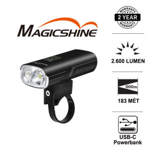 Đèn xe đạp MAGICSHINE RAY 2600 2 LED hiệu suất cao độ sáng 2600 Lumen chiếu xa 183m sạc Type-C pin 6700mAh Đèn và phản quang xe đạp