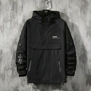 Jaket Anorak Pria HBBR Waterproof Windbreaker  Hoodie Outdoor Streetwear Techwear Premium Casual