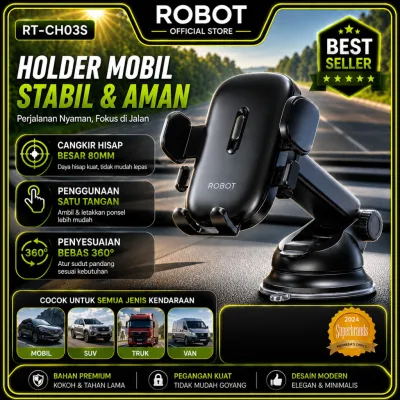 ROBOT RT-CH03S Universal Car Holder Dashboard Rotatable 360 Derajat