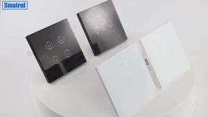 SMATRUL Tuya Wifi Rf433mhz Touch Wall Switch Light Without Neutral Wire 1 2 3/4 Gang Glass 220v Uk Smart Life App Timing